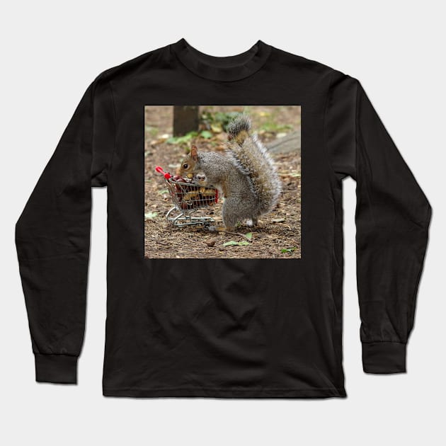 squirrel with shopping cart 6 Long Sleeve T-Shirt by Simon-dell